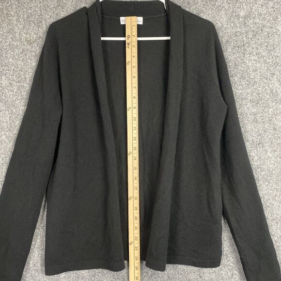 Reivive Cashmere Sweater Womens Size S Black Cardigan Open Front - Picture 3 of 9